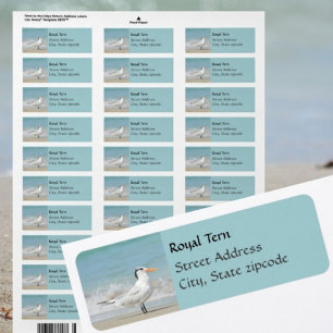 Étiquettes d'adresse de retour côtière Royal Tern 
