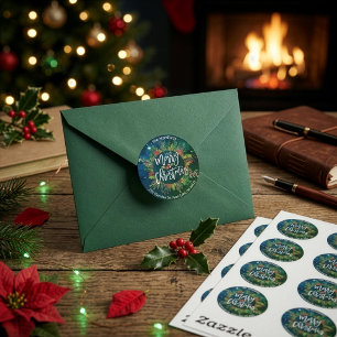 Étiquettes d'adresse de retour Couronne de Noël Jo