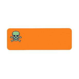 Étiquettes d'adresse de retour crâne vert orange