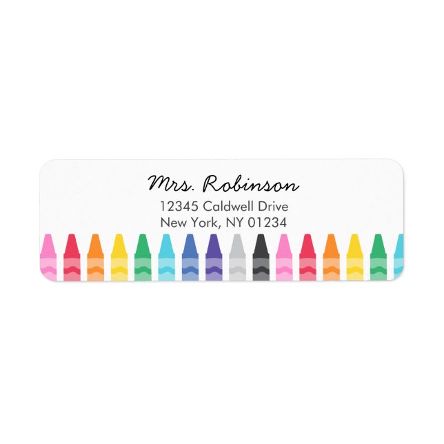 Étiquettes d'adresse de retour Crayon (Devant)