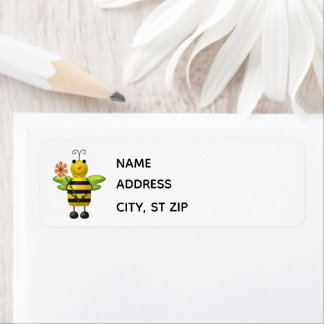 Étiquettes d'adresse de retour d'abeille bruyante
