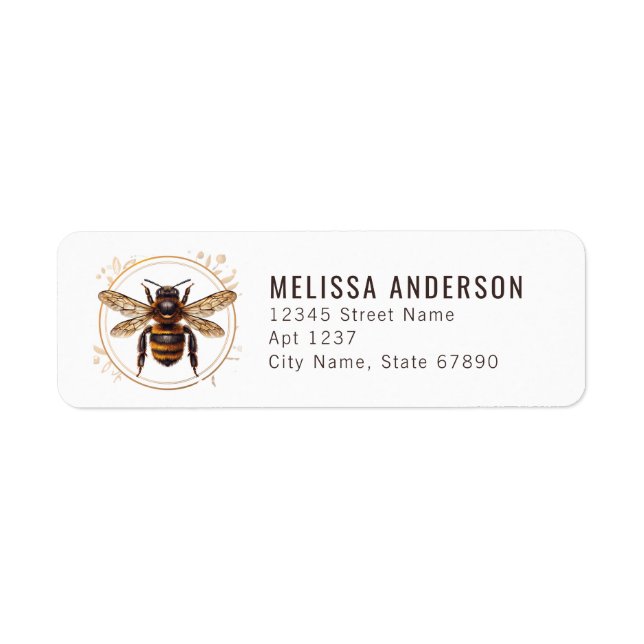 Étiquettes d'adresse de retour d'abeilles (Devant)