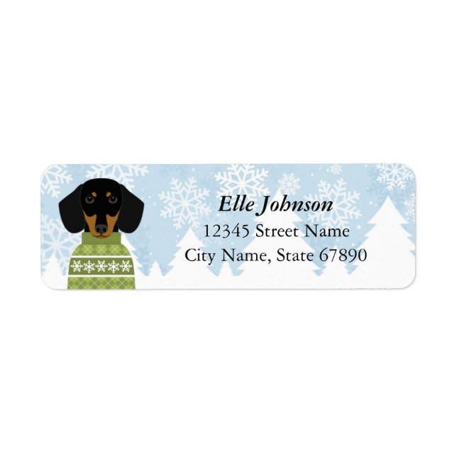 Étiquettes d'adresse de retour Dachshund (Devant)