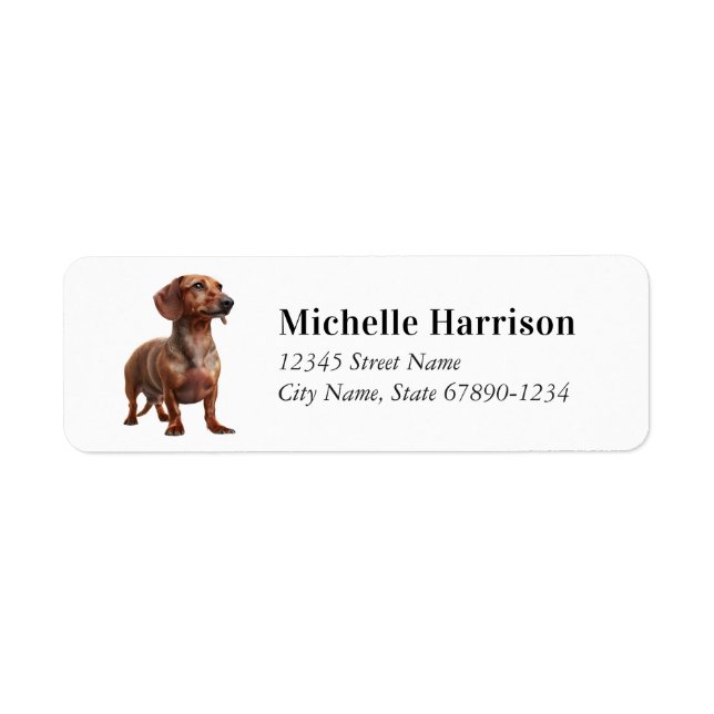 Étiquettes d'adresse de retour Dachshund (Devant)