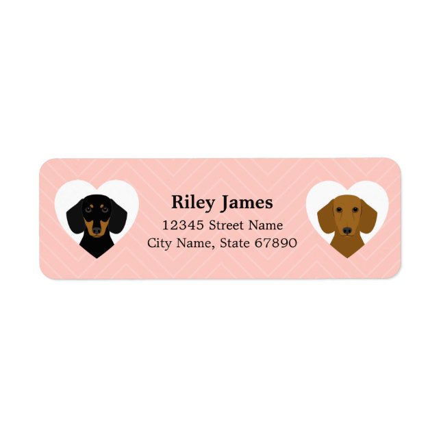 Étiquettes d'adresse de retour Dachshund (Devant)