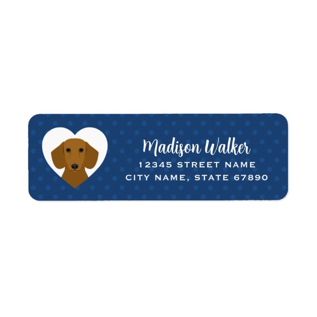 Étiquettes d'adresse de retour Dachshund (Devant)