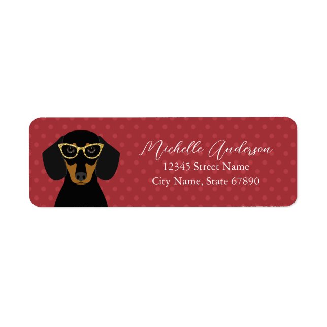 Étiquettes d'adresse de retour Dachshund (Devant)