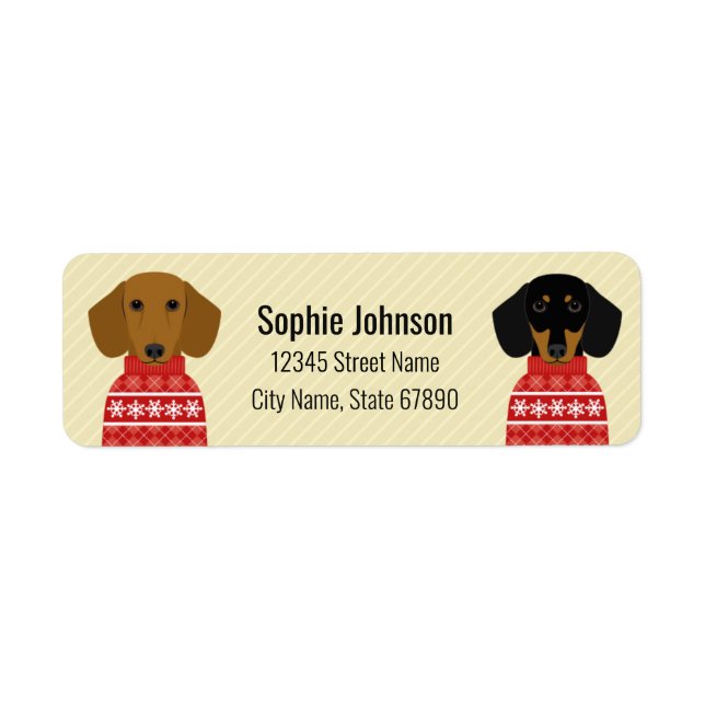 Étiquettes d'adresse de retour Dachshund (Devant)