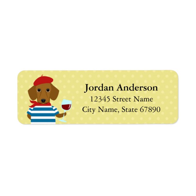 Étiquettes d'adresse de retour Dachshund (Devant)