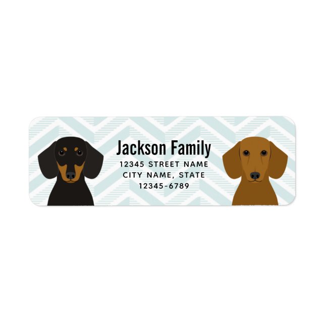Étiquettes d'adresse de retour Dachshund (Devant)