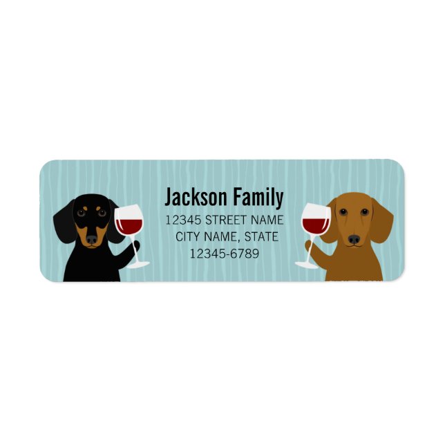 Étiquettes d'adresse de retour Dachshund (Devant)