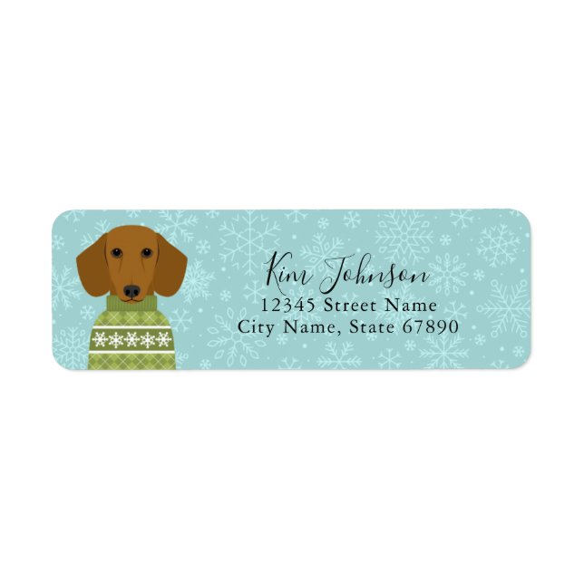 Étiquettes d'adresse de retour Dachshund (Devant)