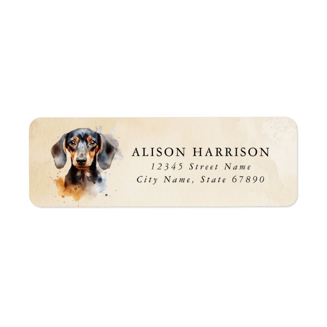 Étiquettes d'adresse de retour Dachshund (Devant)
