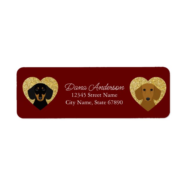 Étiquettes d'adresse de retour Dachshund (Devant)