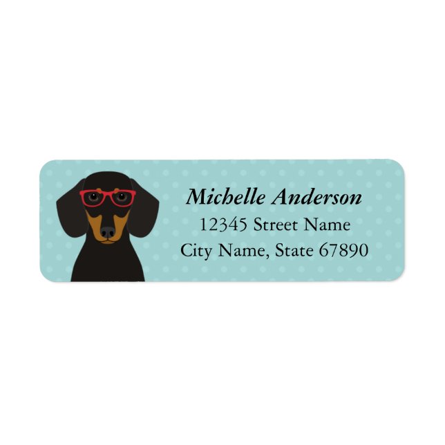Étiquettes d'adresse de retour Dachshund (Devant)