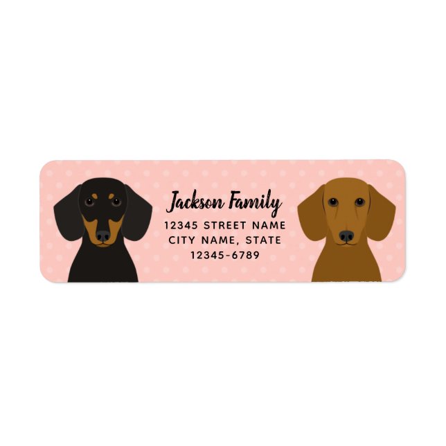 Étiquettes d'adresse de retour Dachshund (Devant)