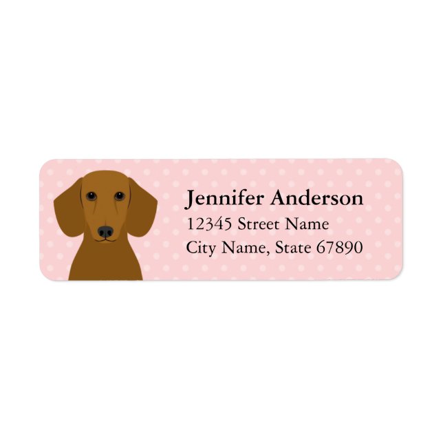 Étiquettes d'adresse de retour Dachshund (Devant)