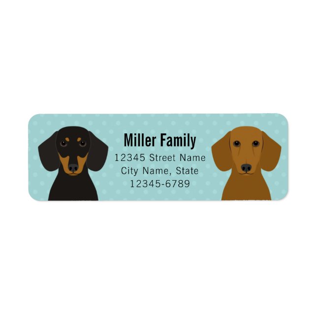 Étiquettes d'adresse de retour Dachshund (Devant)