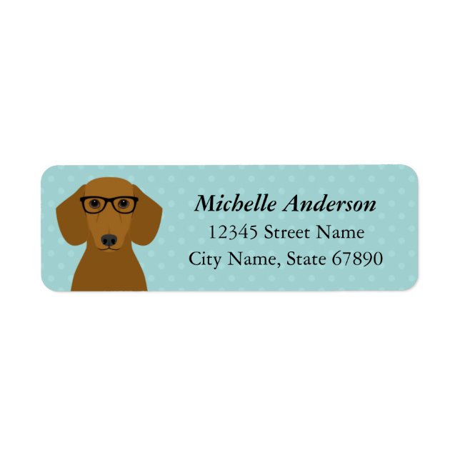 Étiquettes d'adresse de retour Dachshund (Devant)