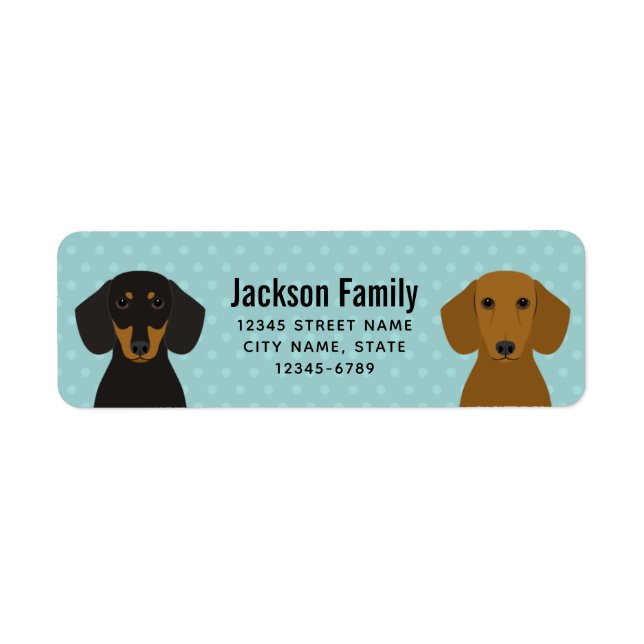 Étiquettes d'adresse de retour Dachshund (Devant)