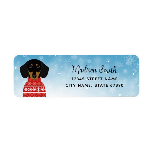 Étiquettes d'adresse de retour Dachshund (Devant)