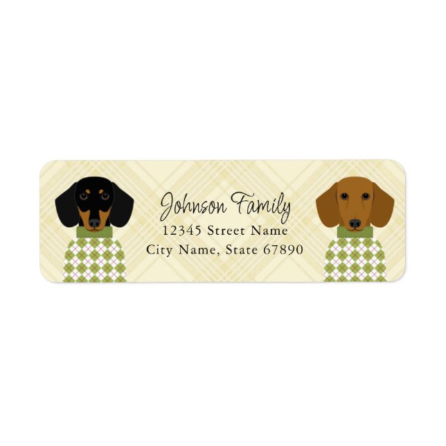 Étiquettes d'adresse de retour Dachshund (Devant)