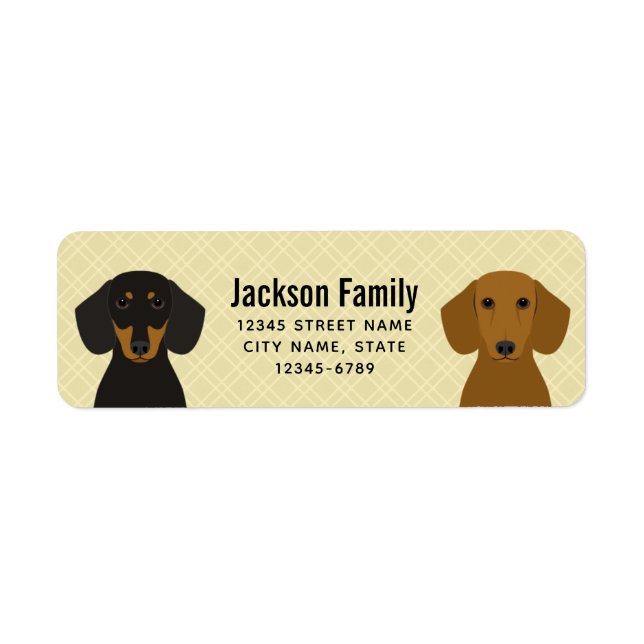 Étiquettes d'adresse de retour Dachshund (Devant)