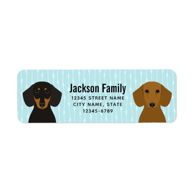 Étiquettes d'adresse de retour Dachshund (Devant)
