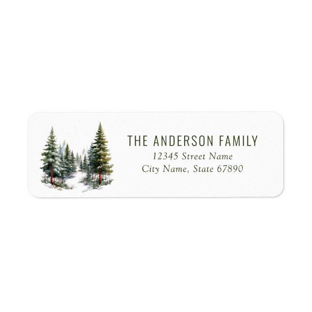 Étiquettes d'adresse de retour d'arbre de Noël (Devant)