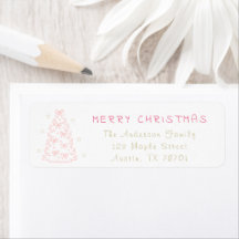 Étiquettes d'adresse de retour d'arbre de Noël joy