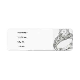 Étiquettes d'adresse de retour de bague de fiançai
