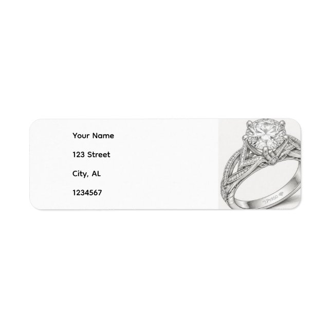 Étiquettes d'adresse de retour de bague de fiançai (Devant)