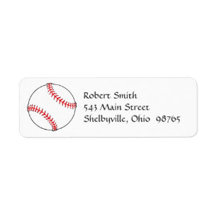 Étiquettes d'adresse de retour de baseball