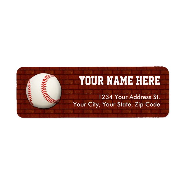 Étiquettes d'adresse de retour de baseball (Devant)