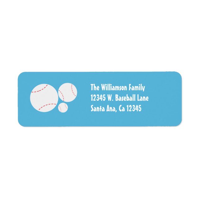Étiquettes d'adresse de retour de baseball (Devant)