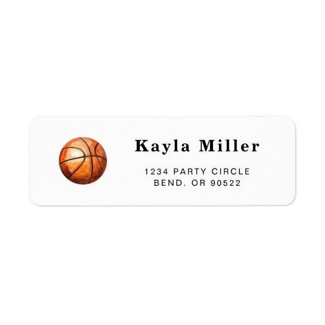 Étiquettes d'adresse de retour de basket-ball simp (Devant)