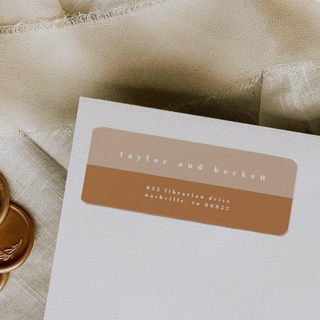 Étiquettes d'adresse de retour de bloc de couleur  (Pink color block return address label.)