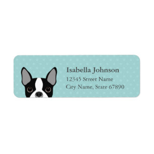 Étiquettes d'adresse de retour de Boston Terrier