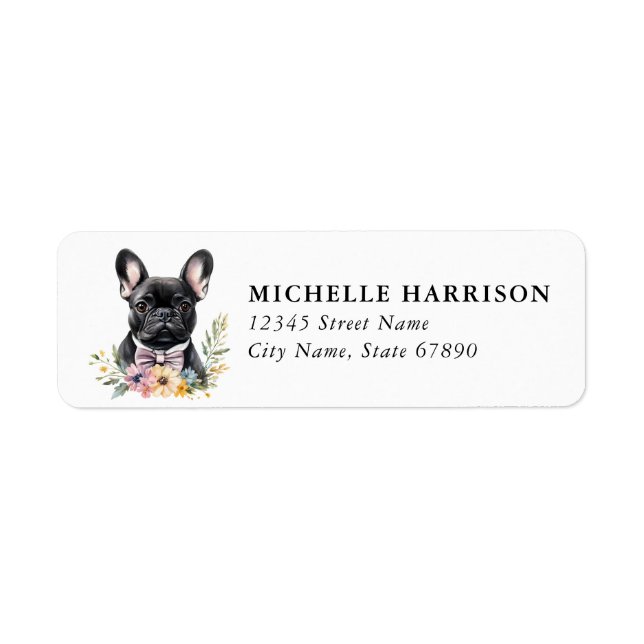 Étiquettes d'adresse de retour de bouledogue franç (Devant)