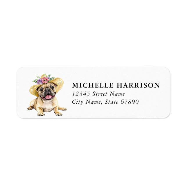 Étiquettes d'adresse de retour de bouledogue franç (Devant)