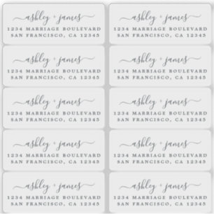 Étiquettes d'adresse de retour de calligraphie tra