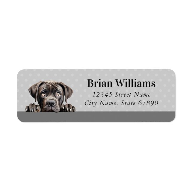 Étiquettes d'adresse de retour de Cane Corso (Devant)
