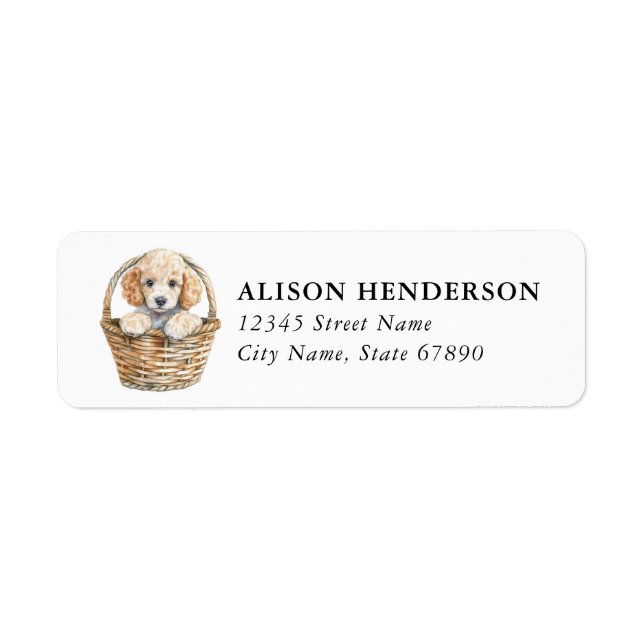 Étiquettes d'adresse de retour de caniche  (Devant)