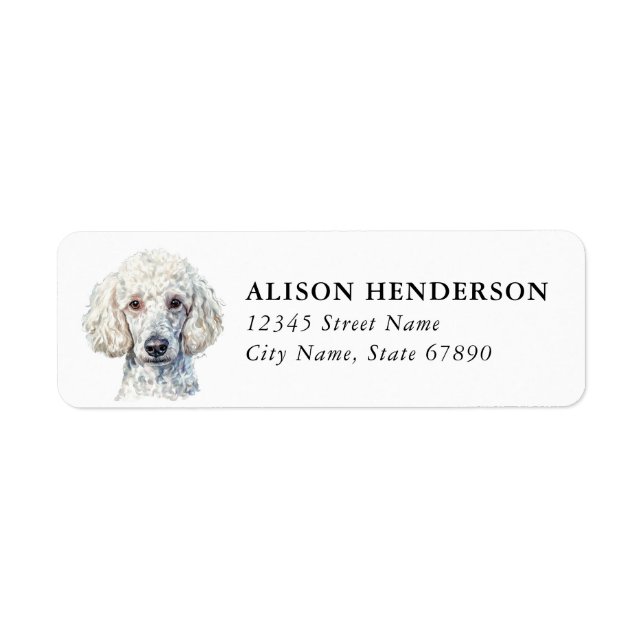 Étiquettes d'adresse de retour de caniche  (Devant)