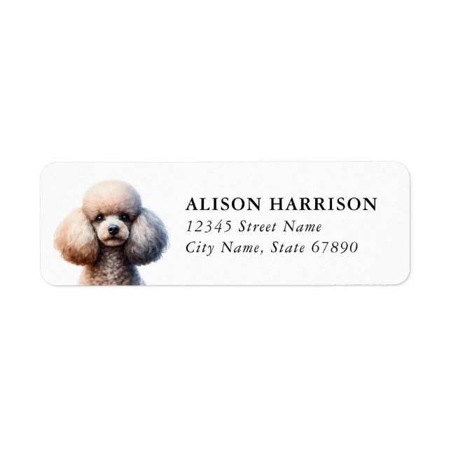 Étiquettes d'adresse de retour de caniche  (Devant)