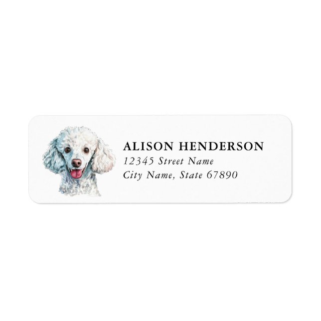 Étiquettes d'adresse de retour de caniche  (Devant)