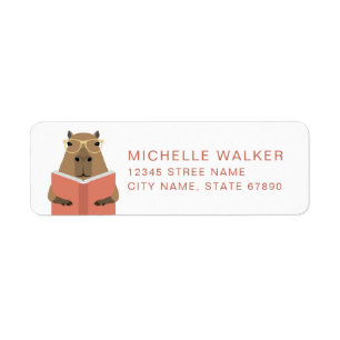 Étiquettes d'adresse de retour de capybara drôles