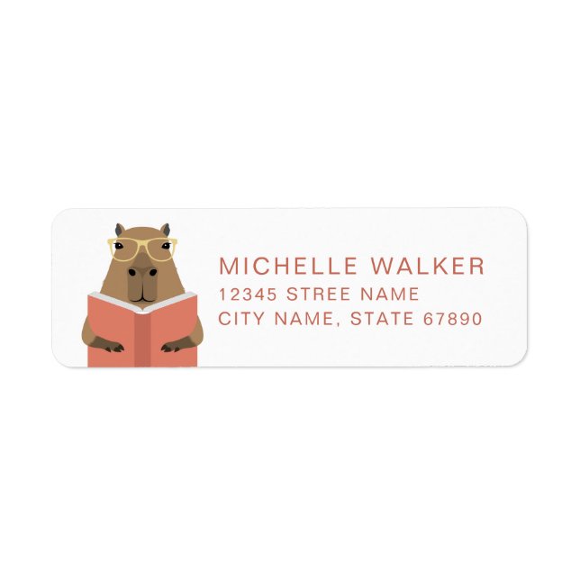 Étiquettes d'adresse de retour de capybara drôles (Devant)