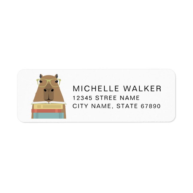 Étiquettes d'adresse de retour de capybara drôles (Devant)