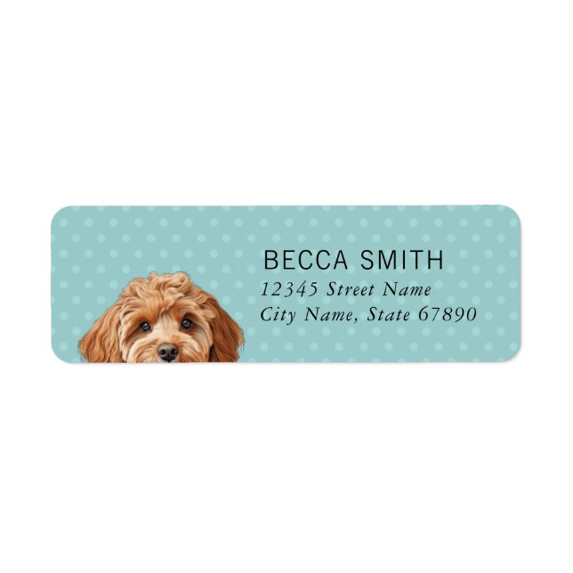 Étiquettes d'adresse de retour de Cavoodle (Devant)